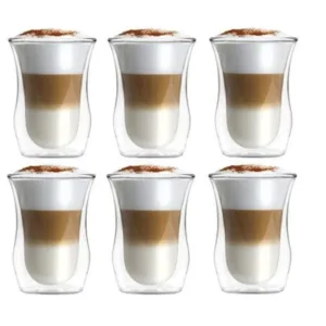 Set Of 6 Double Wall Long Glasses 300ml