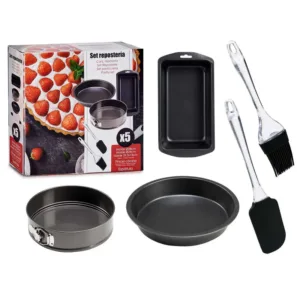 Baking Moulds With Spatula and Brush (Set of 5)